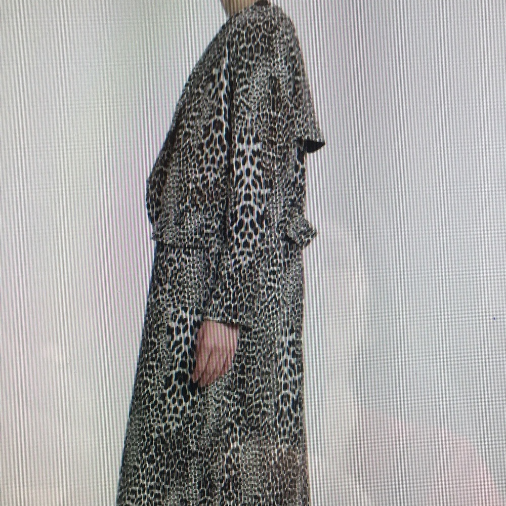NWT Badgley Mischka Leopard Tweed Trench Sz 8